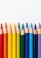 Fototapeta premium Colored crayons on a white background. Generative AI.