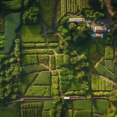Aerial View of Lush Countryside