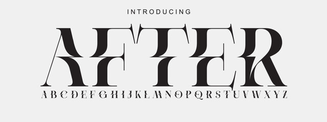 Alphabet font. Typography decorative elegant  lettering for logo. vector illustration. stock image.allFont - obrazy, fototapety, plakaty