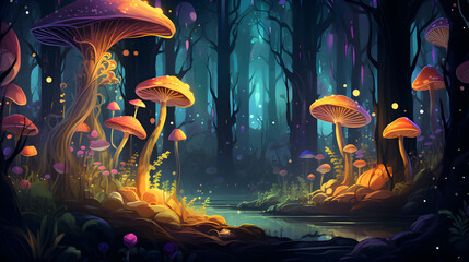 Mystic Glow of Fungal Luminescence in a Dark Forest A Colourful Vibrant PhotoRealistic Concept,,
Mystic Glow of Fungal Luminescence in a Dark Forest A Colourful Vibrant PhotoRealistic Concept
Mystic 
