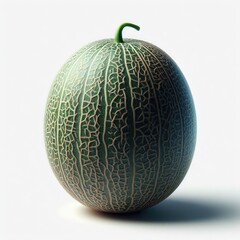 a melon on white background, digital art