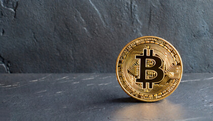 Bitcoin crypto currency on a dark background