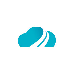 cloud with street logo design graphic template