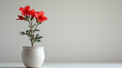 Fototapeta premium red flowers in a pot