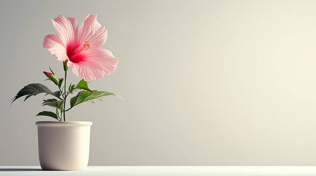 Beautiful fresh flower plants in simple pots With a clean white background. This image captures the simplicity and beauty of nature. By emphasizing the bright colors of flowers against a pure backdrop
