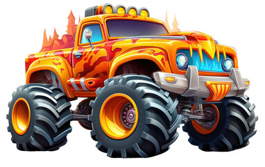 Blaze and the Monster Machines Vehicle Worker Truck Isolated on transparent background. - obrazy, fototapety, plakaty