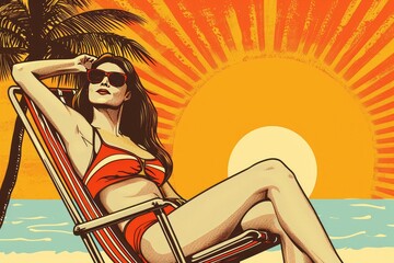 woman relaxing on a beach chair