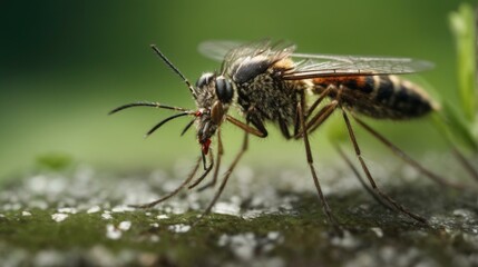 A mosquito with long legs and long wings. Generative AI.
