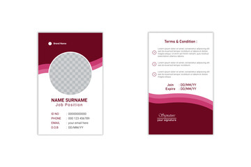 Double-sided clean and minimal identity card template design. 