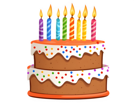 birthday cake with candles clipart