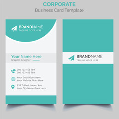 Modern simple vertical business card template