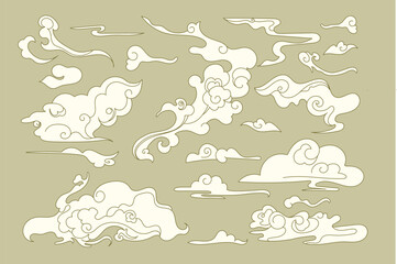 Swirling, flowy smoke, cloud,  illustration vector dreamy set freestyle, texture, symbol, handwriting, ink, eastern, dragon pack bundle, swirl, asian, asia, vietnamese, southeast, mystery, powerful
