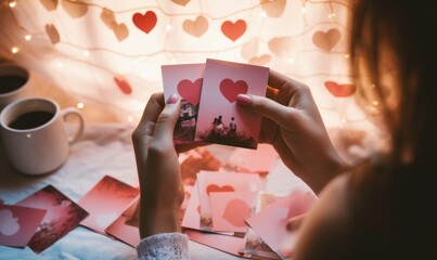 Polaroid and photogenic prints with love theme.