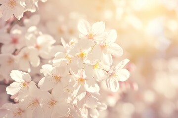 Realistic illustration of Japanese Sakura blossom. Macro photography of Japanese cherry tree