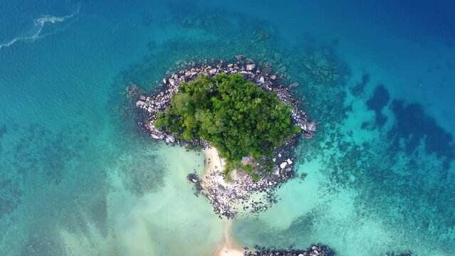 Aerial view of Island Near Tioman Island in Malaysia