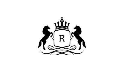 Luxury Alphabetical Lion Retro Logo