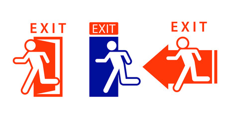 vector symbol of leaving the room. exit direction symbol for employees and the public. symbol of people leaving the room. symbols for signposts in work spaces and public places