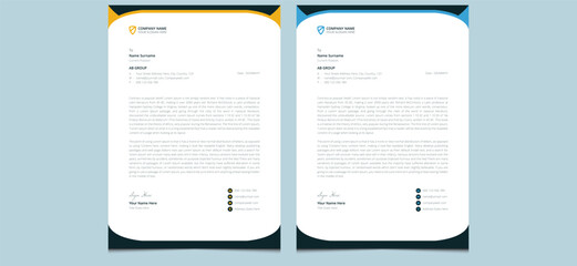 Simple clean unique creative minimal company elegant modern corporate professional abstract business style letterhead template design.