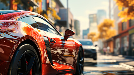 Naklejka premium realistic portrait image of a super car. Generative AI