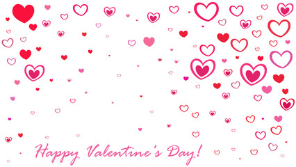 Background with different hearts for happy valentine's day