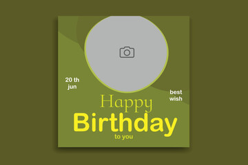 birthday social media post birthday templet