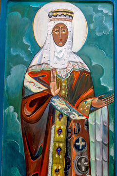 St. Olga icon in Saint Volodymyr Greek catholic Ukrainian cathedral, Paris, France.