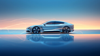 Fototapeta na wymiar Tech futuristic car concept car, car display background illustration