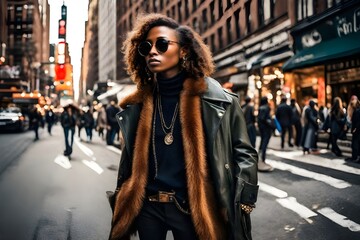 Obraz premium woman walking in the city