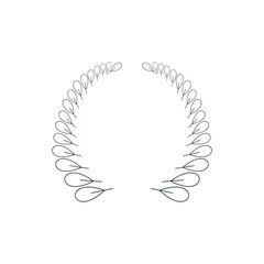 icon wreaths and branches with leaves. Hand drawing laurel wreaths and branches