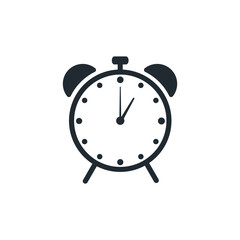 alarm clock icon, alarm clock black and white background