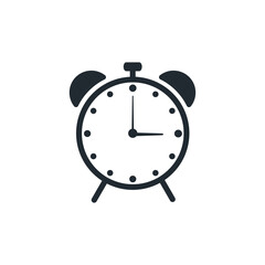 alarm clock icon, alarm clock black and white background