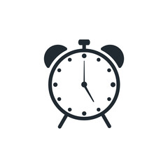 alarm clock icon, alarm clock black and white background
