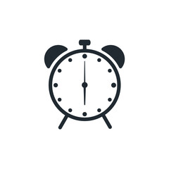 alarm clock icon, alarm clock black and white background