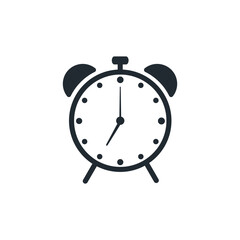 alarm clock icon, alarm clock black and white background