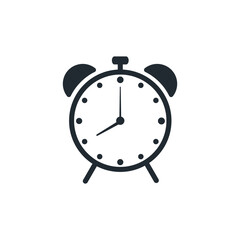 alarm clock icon, alarm clock black and white background