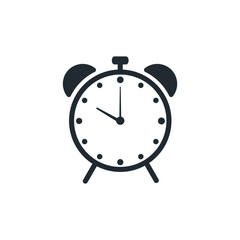 alarm clock icon, alarm clock black and white background