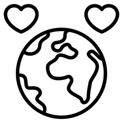planet earth with heart