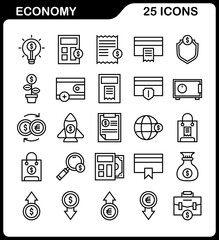 icon set of economic and business activities, trading activities and start-up companies