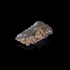 Beautiful mineral stone on a black background