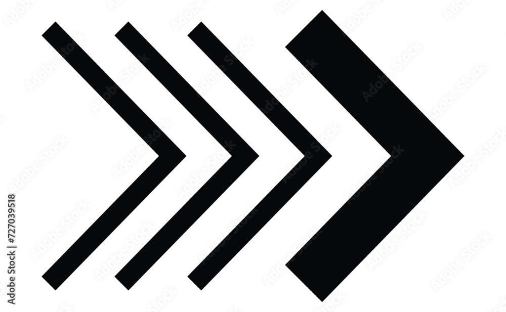 Canvas Prints arrow icons group. set of black arrows symbols with blend effect. chevron symbols. vector isolated o