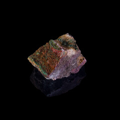 Beautiful mineral stone on a black background