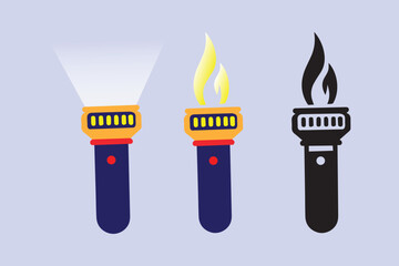 flashlight icon Electric lamp battery powered. Pocket flashlight vector illustrator 


