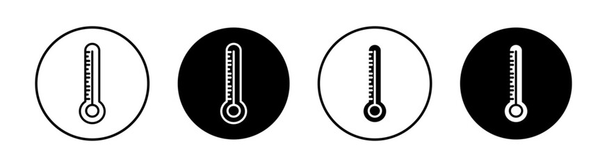 Thermostat flat line icon set. Thermostat Thin line illustration vector