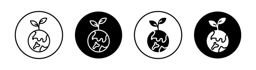 Environment flat line icon set. Environment Thin line illustration vector