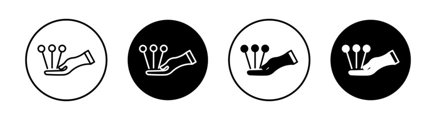 Acupuncture flat line icon set. Acupuncture Thin line illustration vector