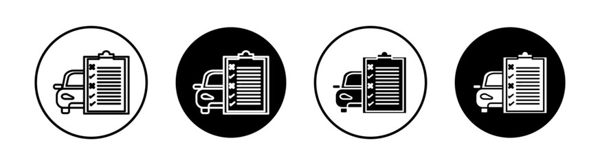 Car repair check list flat line icon set. Car repair check list Thin line illustration vector
