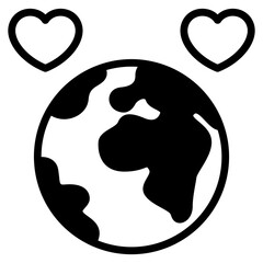 planet earth with heart