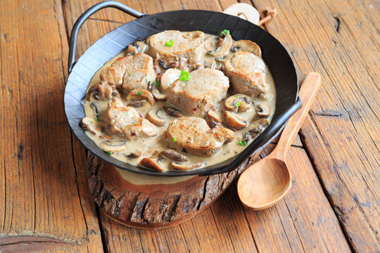Schweinefilet mit Rahmchampignons