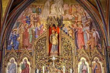 Fototapeta na wymiar Saint-Germain-l'Auxerrois catholic church, Paris, France. Virgin Mary's chapel