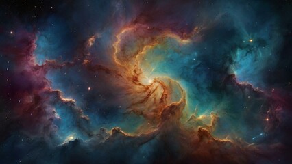 Fototapeta na wymiar Nebula and galaxies in space. Abstract background